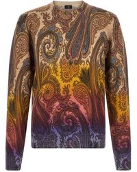 Etro - Crewneck Sweater With Gradient Paisley Pattern - Lyst
