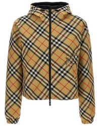 Burberry - Giacca reversibile cropped check - Lyst