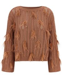 Twinset - Ostrich Feather Sweater - Lyst