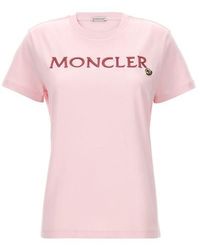 Moncler - Logo Embroidery T-shirt - Lyst