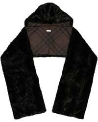 Burberry - Eco Fur Hooded Scarf - Lyst