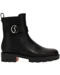 Christian Louboutin - Cl Chelsea Leather Lug-sole Boots - Lyst