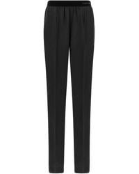 Tom Ford - Silk Pajama Pants With Logo Waistband - Lyst