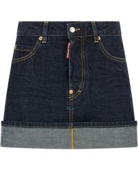 DSquared² - 'cimosa Authentic Japanese Denim' Skirt - Lyst