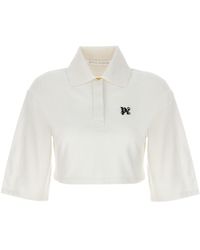 Palm Angels - 'monogram' Crop Polo Shirt - Lyst
