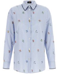 Etro - Floral Embroidery Shirt - Lyst