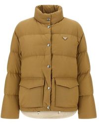 Prada - Triangle Logo Down Jacket - Lyst