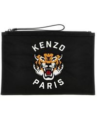 KENZO - Logo Embroidery Clutch Bag - Lyst