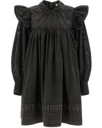 Ganni - 'black Washed Mini Shirt' Dress - Lyst