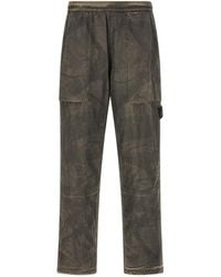 Stone Island - Textured Trousers With Logo Badge - Lyst