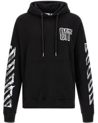 Off-White c/o Virgil Abloh - Hoodie With Textured Motion Arrow Graphics - Lyst