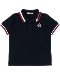Moncler - Tricolor Trim Polo Shirt - Lyst