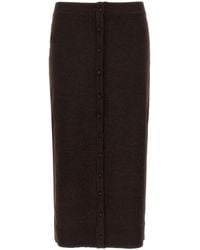 Victoria Beckham - 'bottoni' Midi Skirt - Lyst