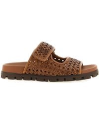 Miu Miu - Braided Leather Sandals - Lyst