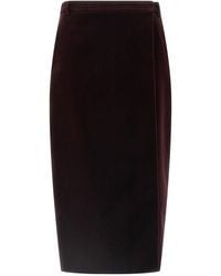 Saint Laurent - Velvet Skirt - Lyst
