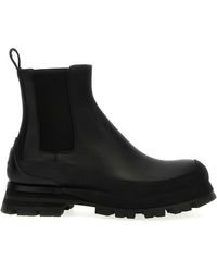 McQueen - Schwarze Chelsea-Stiefel Mit Großer Sohle - Lyst