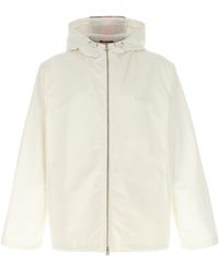 Gucci - Weiße Jacke Mit Reißverschluss Und Logodruck - Lyst