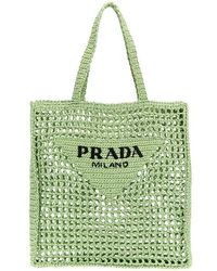 Prada - Shopping tessuto intrecciato logo - Lyst