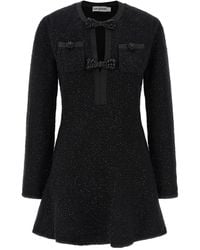 Self-Portrait - 'black Sequin Knit Mini' Dress - Lyst