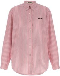 Miu Miu - 'button Down' Striped Shirt - Lyst