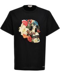Alexander McQueen - T-Shirt "Floral Skull" - Lyst