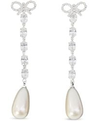 Self-Portrait - Ohrringe "Bow Pearl Droplet" - Lyst