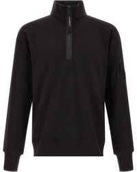 C.P. Company - 'diagonal Raised Fleece ' Sweatshirt And Lens Detail - Lyst