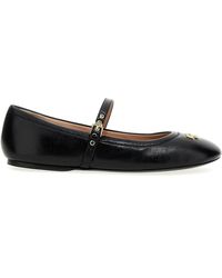 Moschino - Logo Leather Ballet Flats - Lyst
