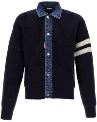DSquared² - Cardigan "Denim Mix" - Lyst