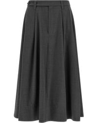 Brunello Cucinelli - Virgin Wool Midi Skirt - Lyst