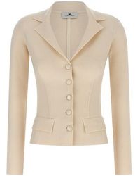 Elisabetta Franchi - Fabric-stitch Wool Blazer - Lyst
