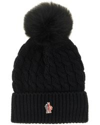 Moncler - Wool Beanie With Pon-pon - Lyst