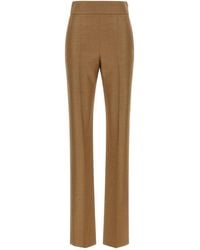Valentino Garavani - Textured Silk Wool Trousers - Lyst