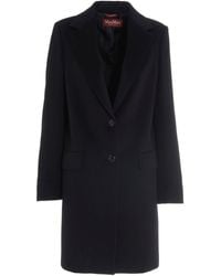 Max Mara Studio Wool Avion Coat In Black Lyst