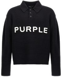 Purple - Logo Embroidery Sweater - Lyst
