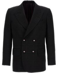 Etro - Check Double-breasted Blazer - Lyst