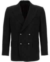 Etro - Check Double-breasted Blazer - Lyst