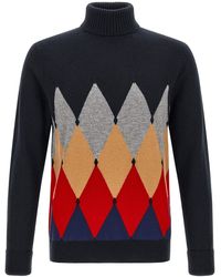 Ballantyne - 'classic Diamond' Intarsia Turtleneck Sweater - Lyst