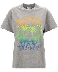 Ganni - 'have A Nice Day' T-shirt - Lyst