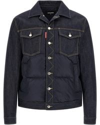DSquared² - Padded 'hybrid' Trucker Jacket - Lyst