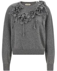 Alberta Ferretti - Embroidered Flower Sweater - Lyst