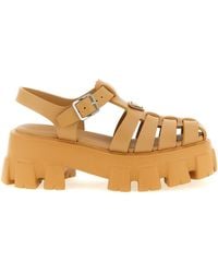 Prada - 'cage Monolith' Sandals - Lyst