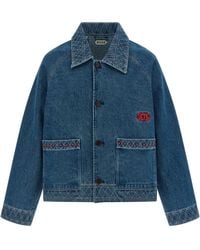 Bode - Embroidery Denim Jacket - Lyst