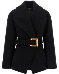 Balmain - 'anthem' Belted Caban - Lyst