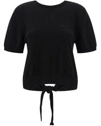 Ganni - Knit Top With Open Back Detail - Lyst