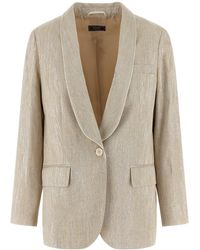 Peserico - Lamé Thread Blazer - Lyst