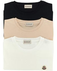 Moncler - 3-pack Logo Patch T-shirt - Lyst