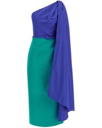 Carolina Herrera - Color Block One-Shoulder Dress - Lyst