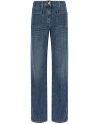 Elisabetta Franchi - Logo Embroidery Jeans - Lyst
