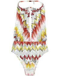 Missoni - Patterned One-piece Swimsuit Wide Neckline - Lyst